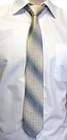 Чоловіча краватка Roberto Gabanni. Класична. Бежева. Ручна робота, фото 2