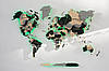 Дерев'яна карта світу на стіні CraftBoxUA з led підсвічуванням у сірих тонах, фото 4