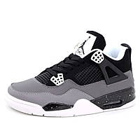 Мужские кроссовки Nike Air Jordan 4 Stelth Grey Black Retro, серые кроссовки найк аир джордан 4 ретро