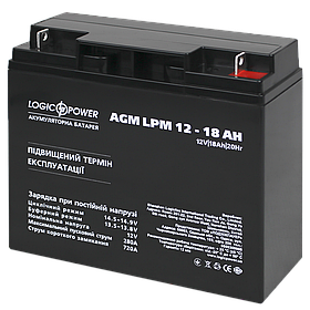 Акумулятор кислотний AGM LogicPower LPM 12 - 18 AH