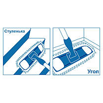 Тримач плоского мопа флаундер пластик 80 см Велика насадка на швабру-флаундер для сухого прибирання ганчірка моп, фото 3