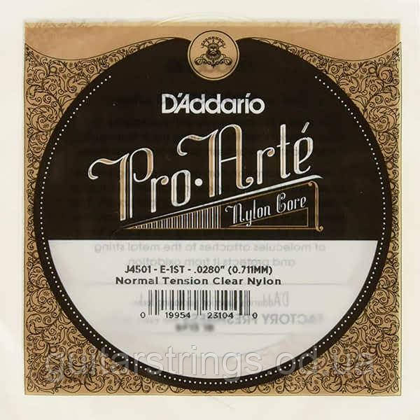 Струна D'Addario J4501 Pro-Arte Clear 1st Nylon String Normal Tension (класика), фото 1