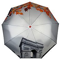 Женский зонт полуавтомат на 9 спиц, антиветер, оранжевый, Toprain0544-2