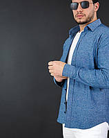 Модна джинсова чоловіча чоловіча сорочка з довгим рукавом і принтом, джинс, фабрична Туреччина, новинка 2025 року