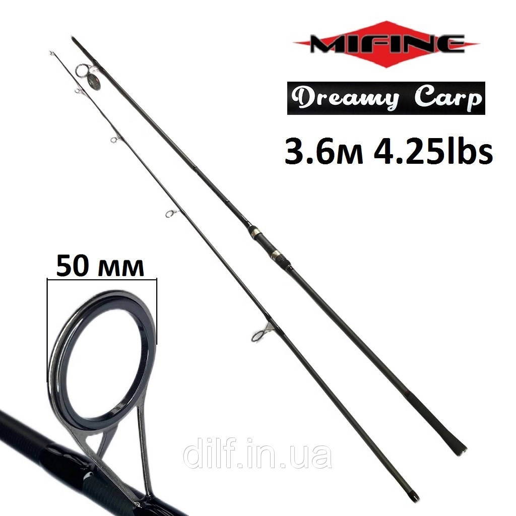 Коропове вудлище Mifine Dreamy Carp 3.6м 4.25lbs кільце 50 мм двочастинне штекерне