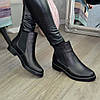 Чоботи жіночі шкіряні чорні на низькому ходу, фото 5