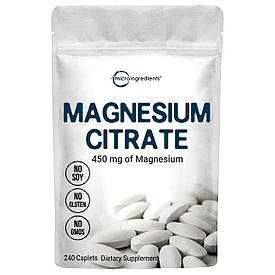 MAGNESIUM CITRATE, 240 CAPLETS Магній цитрат, 240 табл.