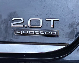 Емблема (шильдик, наклейка, логотип) AUDI (Ауді) Quattro (7.2x1cm) Чорний, фото 4