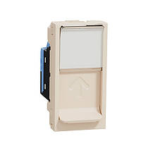 Розетка комп'ютерна RJ45 кат. 5е UTP 1 модуль бежевий Unica New Schneider Electric (NU341044)