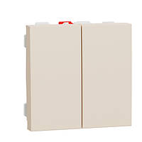 Перемикач 2-клавішний 2 модулі бежевий Unica New Schneider Electric (NU321344)