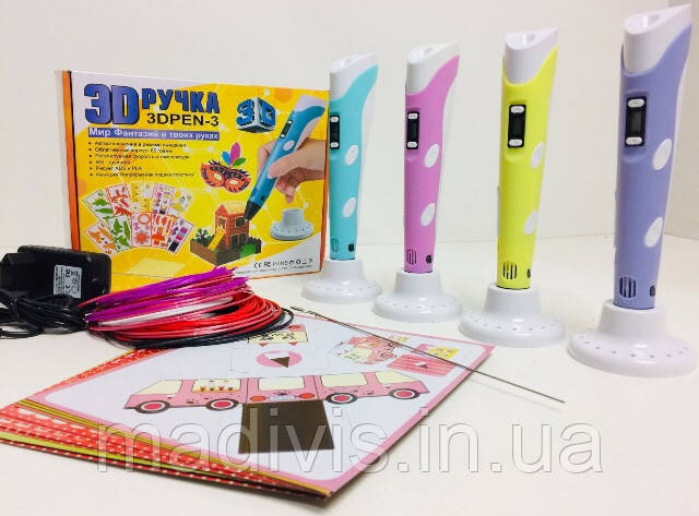 3D Ручка PEN-3 (3-е поколение) с LCD-дисплеем + 3D Трафареты в подарок - фото 6 - id-p1549983757