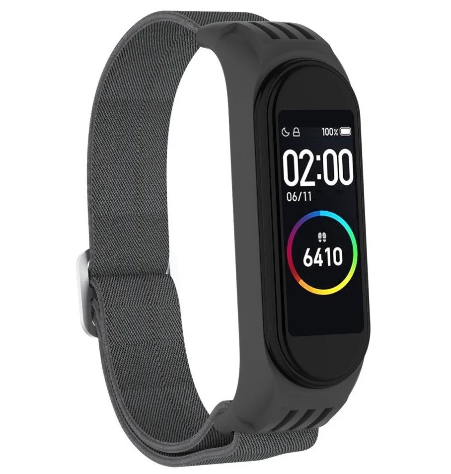 Нейлоновий Ремінець для Xiaomi Mi Band 3/4/5/6 Браслет M3 M4 M5 M6 (Dark Grey), фото 1
