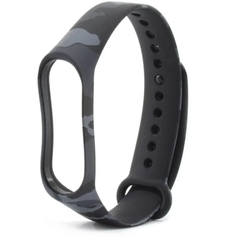 Камуфляжний Браслет для Xiaomi Mi Band 3/4/5/6 Силіконовий Ремінець M3, M4, M5 M6, фото 1
