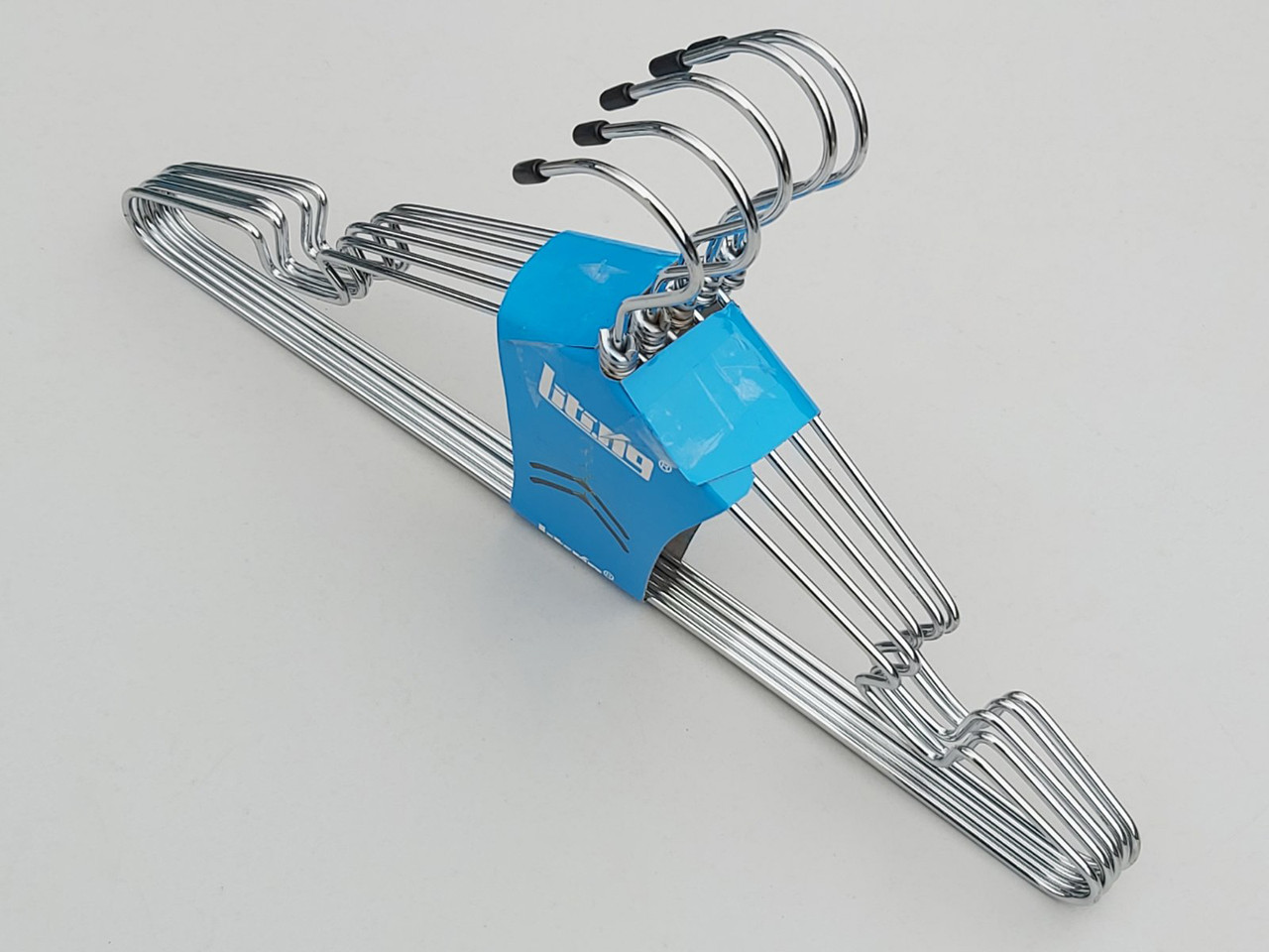 Плічка вішалки тремпеля металеві хромовані, довжина 41 см, в упаковці 5 штук, фото 1