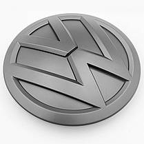 Емблема передня VW (Фольцваген) 140мм POLO 6, GOLF 7, JETTA 6 PASSAT B8, TOURAN 2, TOUAREG 3 - Матт (3GD853601B), фото 3