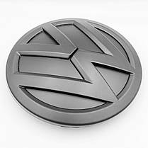 Емблема передня VW (Фольцваген) 140мм POLO 6, GOLF 7, JETTA 6 PASSAT B8, TOURAN 2, TOUAREG 3 - Матт (3GD853601B), фото 6