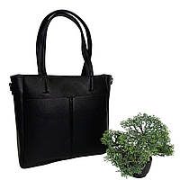 Женская сумка-шоппер черная прямоугольная Арт.А-93169  black Eteral Smile (Китай), фото 1