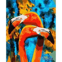 Картина по номерам Оранжевые фламинго 40х50см