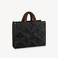 Модная женская чёрная тканевая сумка Louis Vuitton Луи Витон