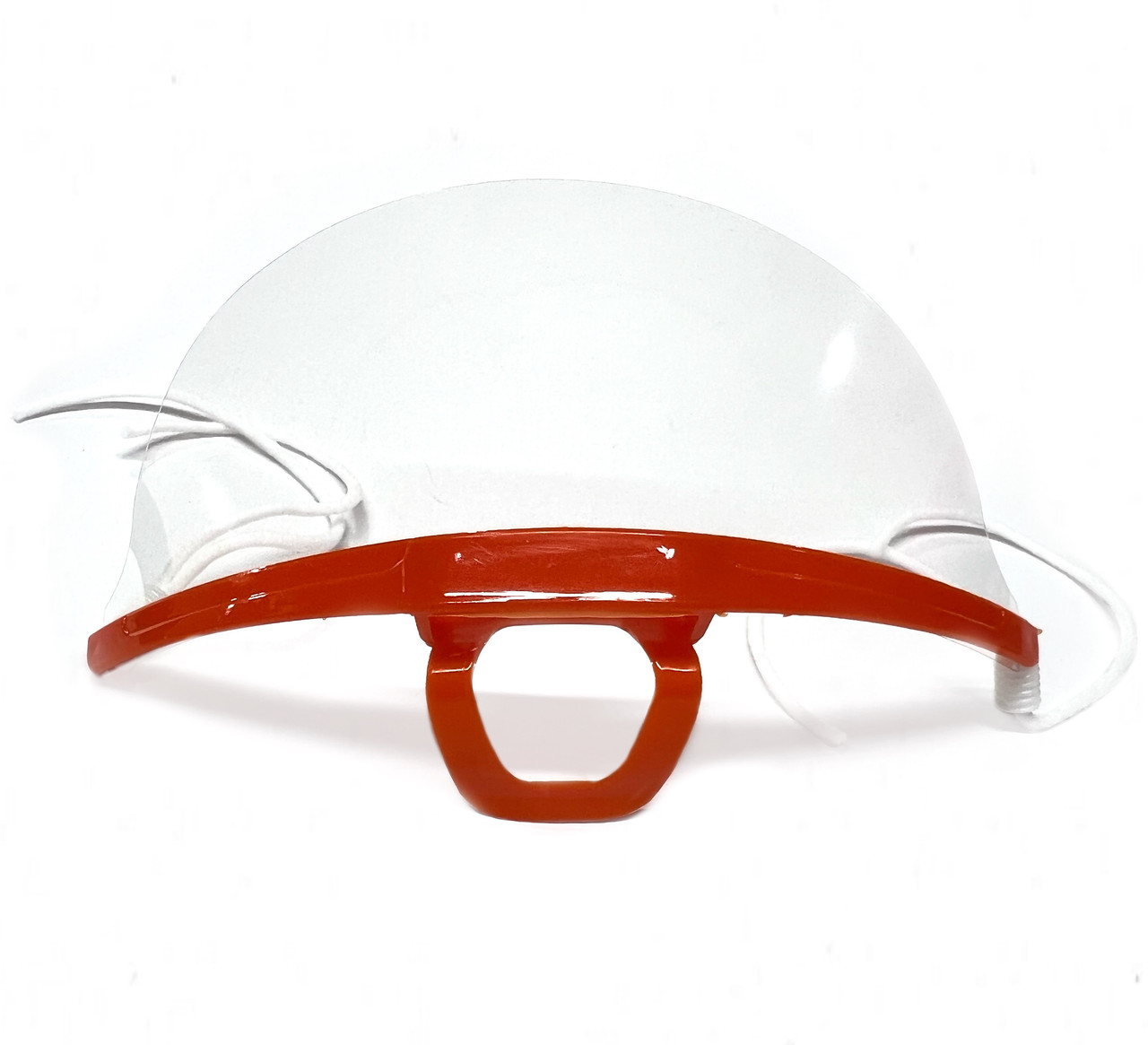 Захисна маска прозора косметологічна пластикова для обличчя з помаранчевим фіксатором,1 шт.