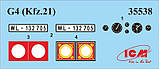 Пластикова модель 1/35 ICM 35538 німецький легковий автомобіль Typ G4 (Kfz.21), фото 2