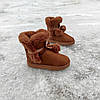Уггі UGG australia руді коричневі екологічна замша замшеві зимові з бантиками Жіночі уггі зі стрічками, фото 7