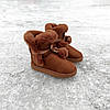 Уггі UGG australia руді коричневі екологічна замша замшеві зимові з бантиками Жіночі уггі зі стрічками, фото 8