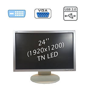 Монітор NEC MultiSync EA241WM / 24" (1920x1200) TN LED / 1x DVI, 1x VGA, 1x USB-Hub, 1x Audio Port Combo /, фото 2
