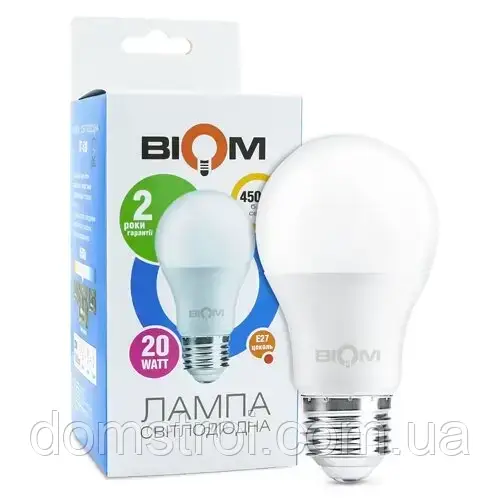Світлодіодна лампа Biom BT-520 A80 20W E27 4500К матова - фото 1 - id-p1550241706