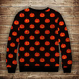 Свитшот с 3D принтом Halloween Хеловін гарбузи ВСІ Розміри, фото 2