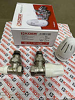 Комплект для радіаторів кутових кранів "Koer" з термостатичною головкою SET-11