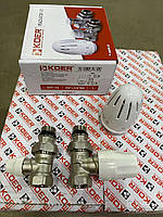 Комплект для радіаторів прямих кранів "Koer" з термостатичною головкою SET-12