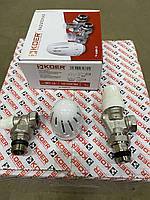 Комплект для радіаторів осьових кранів "Koer" з термостатичною головкою SET-13