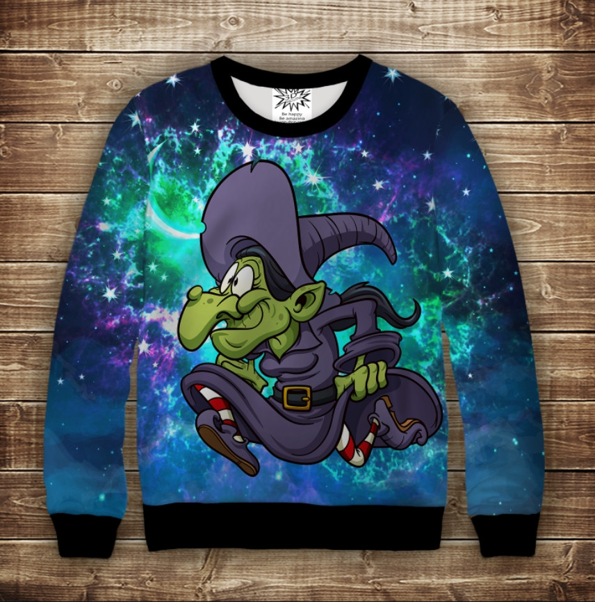 Свитшот с 3D принтом Halloween Хеловін. Відьма. Магія Вогню ВСІ Розміри, фото 1