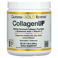 California Gold Nutrition, CollagenUP, морской гидролизованный коллаген, гиалуроновая кислота и витамин C, мал