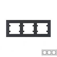 Рамка 3-містна чорна Intense Lumina-2 Hager WL5733