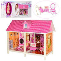 Домик для куклы 84-41,5-63,5 см в наборе с куклой 28 см, мебель, коробка 85,5-36-6 см