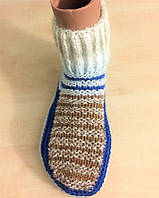 Теплые вязанные детские носки унисекс, на мальчика и девочку 7-9 лет, размер 32-34
