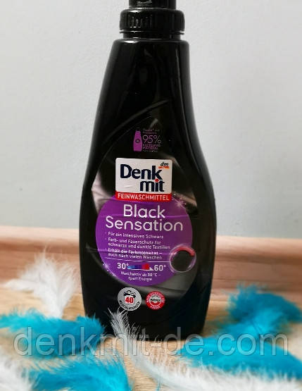 Бесфосфатний гель для прання чорної білизни Denkmit Black Sensation 1000 мл