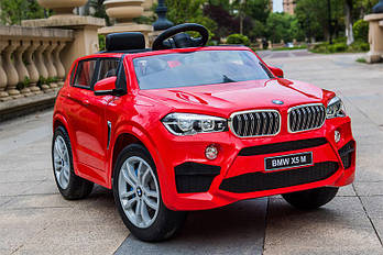 Дитячий електромобіль Bambi Джип BMW X5 M 4522EBLR (2 мотора за 50W, MP3, USB, Музика, ЄВА колеса) Червоний