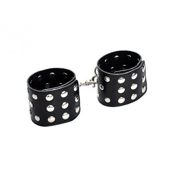 Наножники шкіряні чорні з паєтками Кайф, фото 1