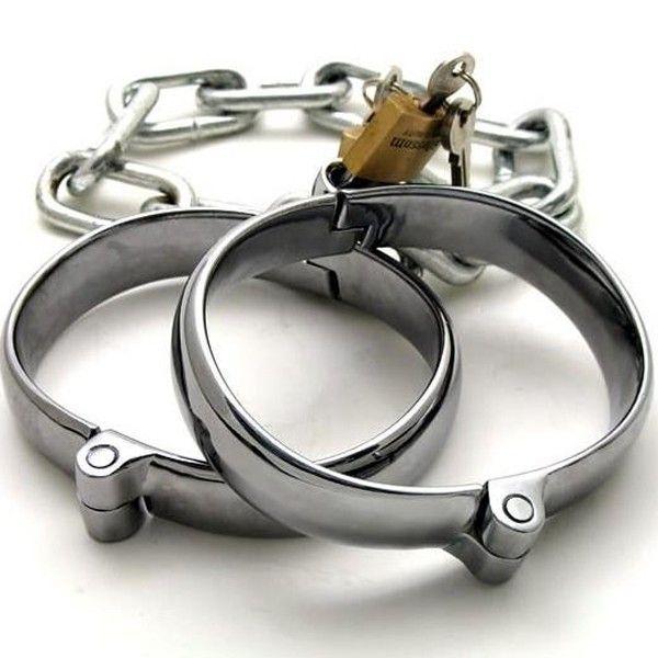 Сталеві НАНОЖНИКИ БДСМ для чоловіків і жінок з ланцюгами Кайф, фото 1