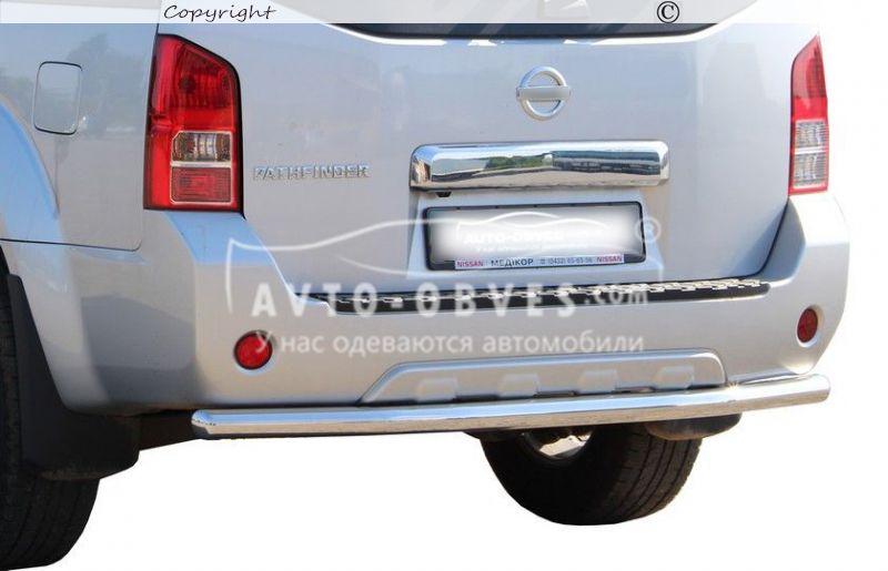 Захист заднього бампера Nissan Pathfinder 2005-2010 - тип: прямий вус, д:60*1.6мм, фото 1