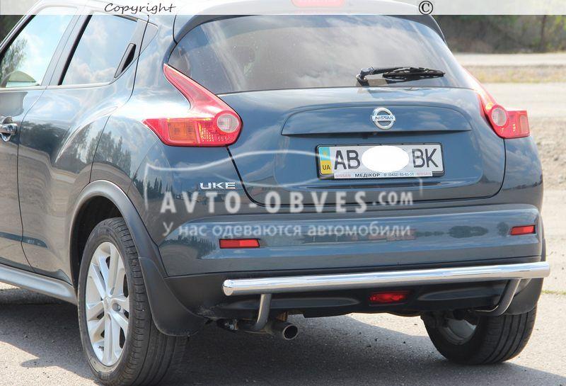 Защита заднего бампера Nissan Juke 2010-2014 - тип: прямой ус, д:60*2,0мм - фото 3 - id-p550180826