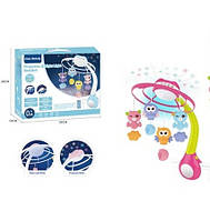 Карусель музична 9989, 4 підвіски-пташки, пульт р/к, проєкція зоряного неба, обертання на 360 градусів, мелодії, таймер