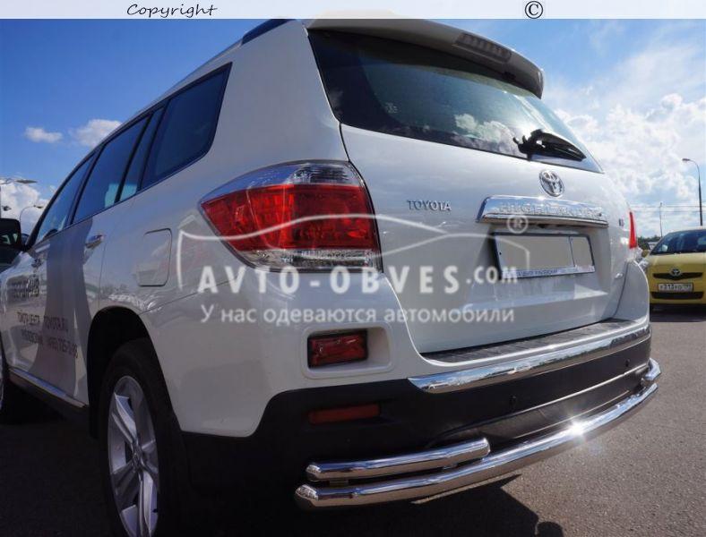 Защита заднего бампера Toyota Highlander - тип: труба с уголками - фото 4 - id-p22238543