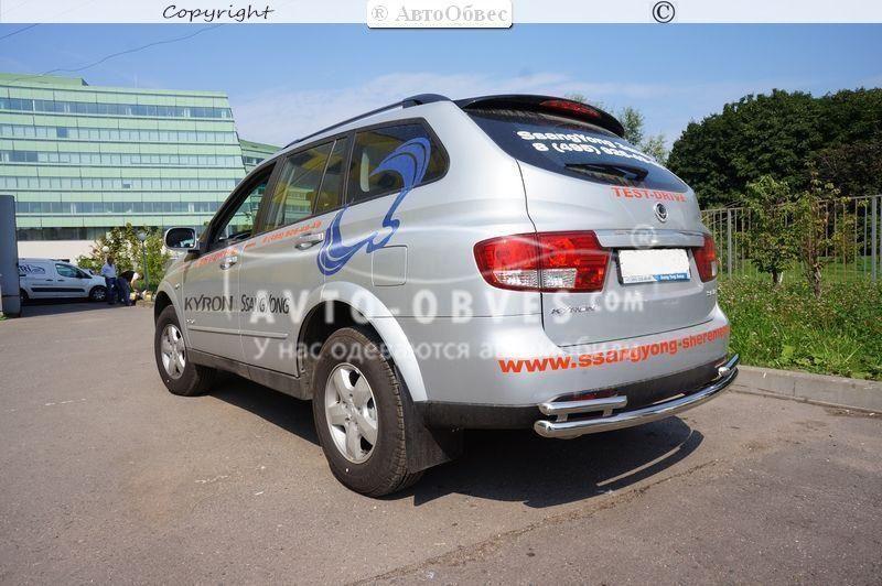 Защита заднего бампера Ssangyong Kyron - тип: труба прямая с углами - фото 4 - id-p25433751