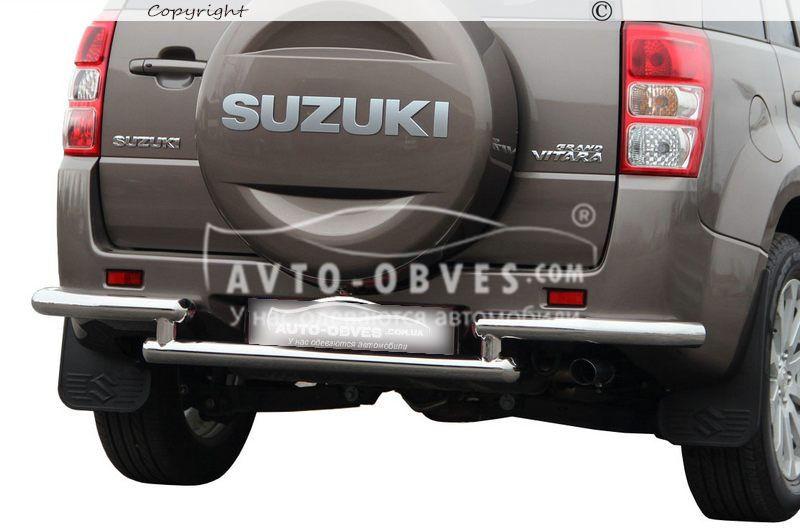 Захист заднього бампера Suzuki Grand Vitara 2011-2019 - тип: труба з куточками, фото 1