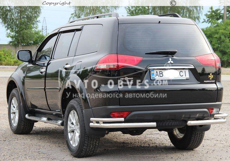 Защита заднего бампера Mitsubishi Pajero Sport - тип: двойные углы, Ø:60х1.6мм - фото 3 - id-p318248531