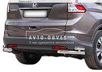 Защита заднего бампера Honda CRV 2013-2016 - тип: двойные углы, Ø:60х1.6мм